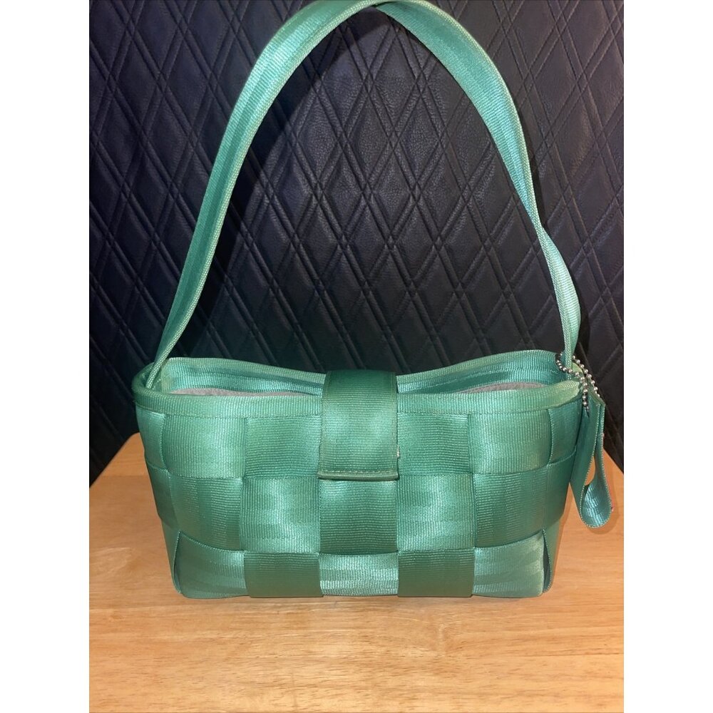 HARVEYS Original Seatbelt Bag Purse Hand Satchel Emerald Green Color